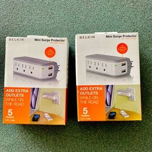 2 pcs Belkin mini surge protector